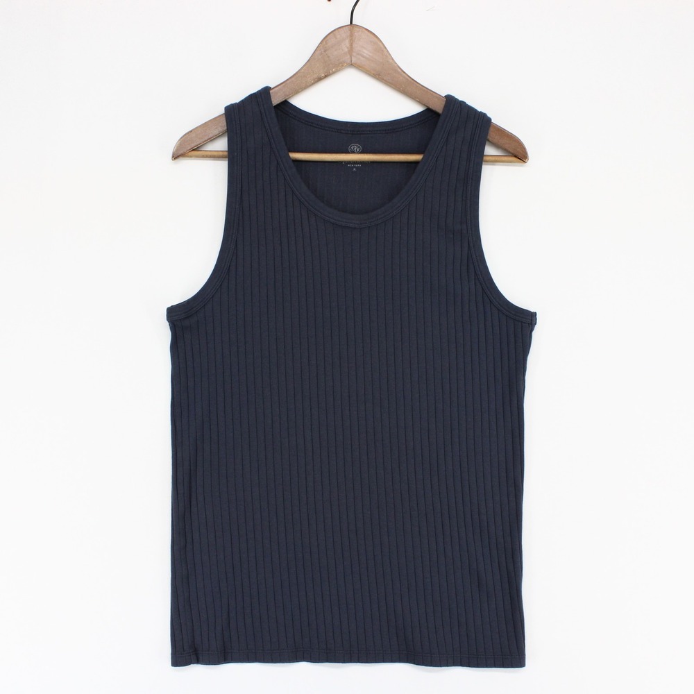 Knickerbocker Rib Tank Top Mens M Navy Blue Sleeveless  Cotton